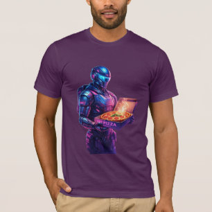 Cyberpunk Pizza Bezorg T-Shirt – Futuristische Neo