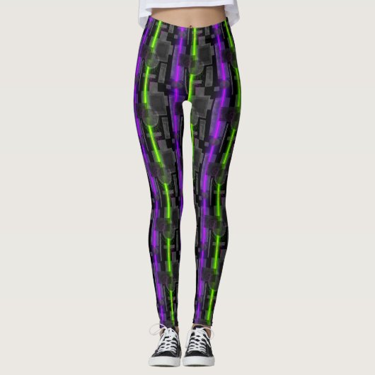 Cyberpunk Power Source Laser Print Leggings (Voorkant)