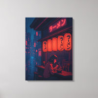 Cyberpunk Ramen Night Poster – Neon Japanse Stad
