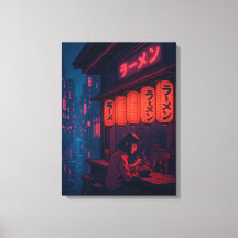 Cyberpunk Ramen Night Poster – Neon Japanse Stad