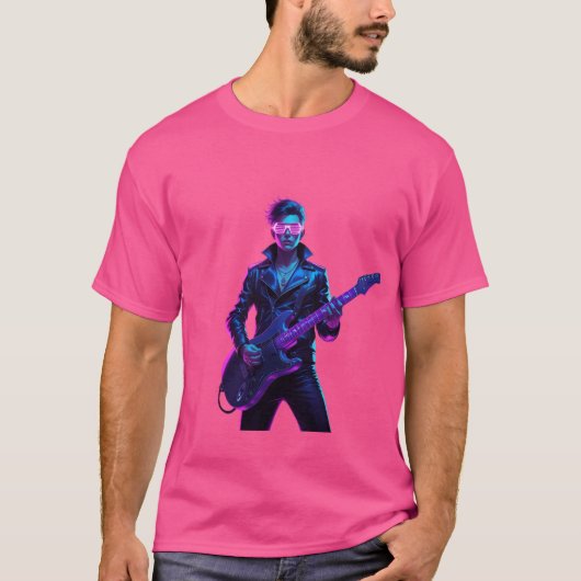 🔥 Cyberpunk Rockstar Neon Glow T-Shirt 🎸 (Devant)