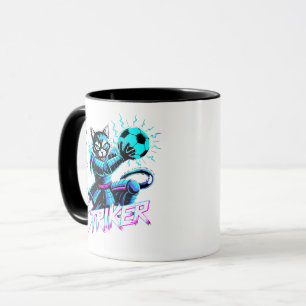 Cyberpunk Samurai Kat Voetbalmok Mok