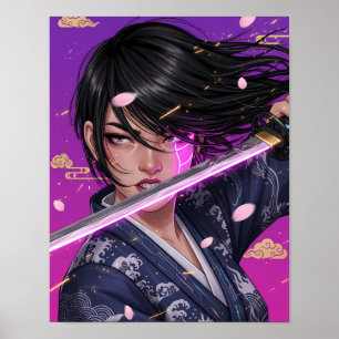 Cyberpunk Samurai Meisje Poster