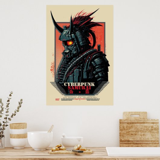 Cyberpunk Samurai Poster (Keuken)