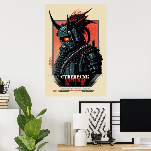Cyberpunk Samurai Poster (Thuiskantoor)