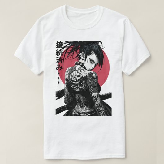 Cyberpunk Samurai Vaporwave T-shirt (Design voorkant)