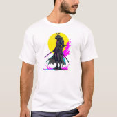Cyberpunk Samurai Warrior Neon Art Design T-shirt (Voorkant)