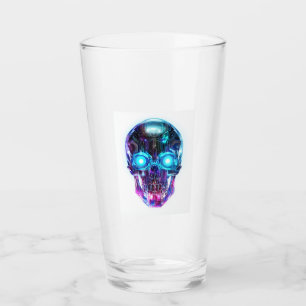 Cyberpunk Schedel Koning Glas