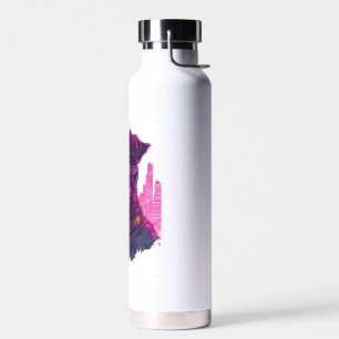 Cyberpunk Schnauzer � Futuristische Neon Hond Waterfles