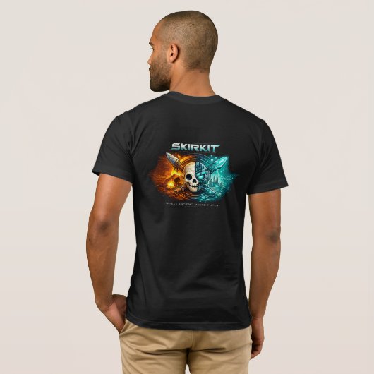 Cyberpunk Skull T-Shirt – Ancient vs Future Tech W (Dos entier)