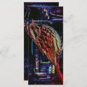 Cyberpunk Sparrow in het Neon Cityscape Bladwijzer Menu (Voorkant / Achterkant)