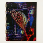 Cyberpunk Sparrow in Neon Cityscape (Devant)
