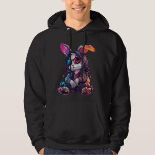 Cyberpunk stijl Konijn Kleine Konijn Schattige Kin Hoodie
