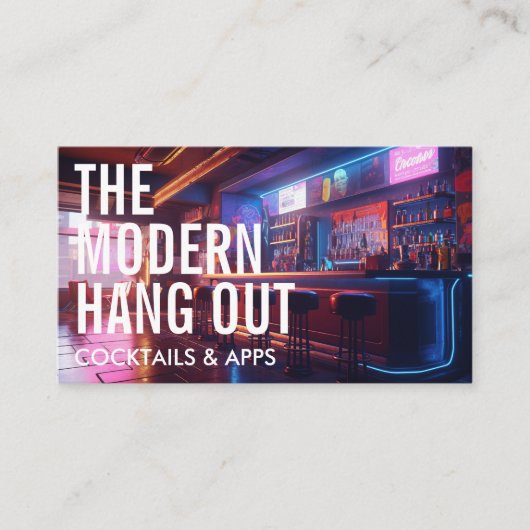 Cyberpunk-stijlbalk | Groot lettertype Visitekaartje (Voorkant)