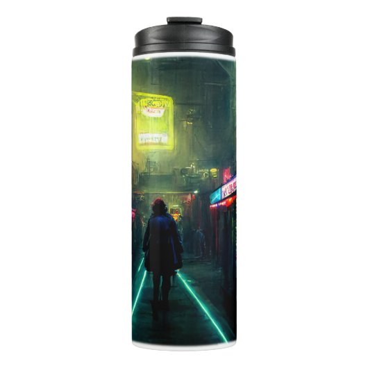 Cyberpunk Street Thermal Tumbler Thermosbeker (Voorkant)