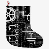 Cyberpunk Tech Geek Gear Electronic Engineer Wisku Grote Kerstsok (Voorkant)