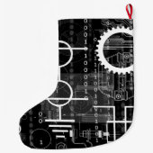 Cyberpunk Tech Geek Gear Electronic Engineer Wisku Grote Kerstsok (Achterkant)