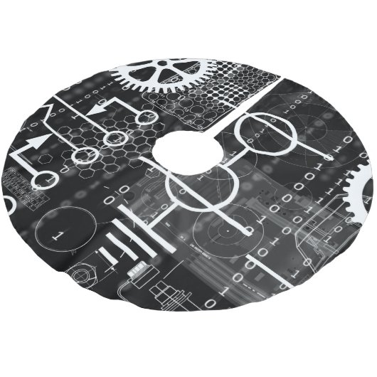 Cyberpunk Tech Geek Gear Electronic Engineer Wisku Kerstboom Rok (Gekanteld)