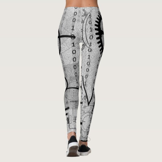 Cyberpunk Tech Geek Gear Electronic Engineer Wisku Leggings (Achterkant)