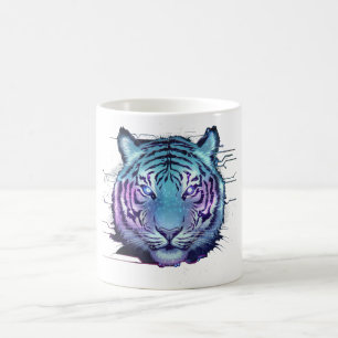 Cyberpunk Tiger Mug - Neon Circuit Animal