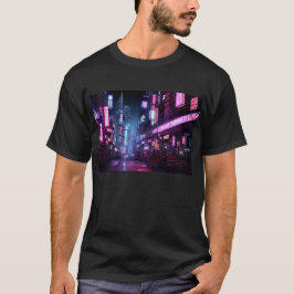 Cyberpunk Tokyo Night Street T-shirt