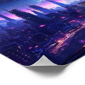 Cyberpunk Tokyo Waterfront Poster (Hoek)