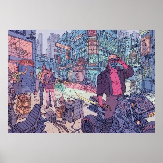 Cyberpunk Tyger Claws Gang Poster (Voorkant)