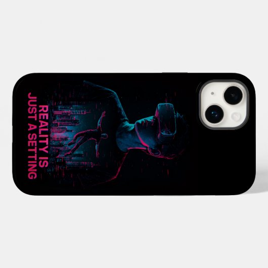 Cyberpunk VR Gamer Esthetische iPhone Case (Achterkant (horizontaal))