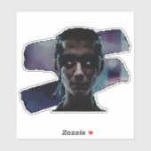 Cyberpunk Warrior ASCII Art Sticker (Vel)