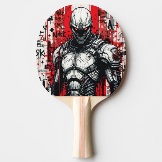 Cyberpunk Warrior Graffiti Ping Pong Paddle Tafeltennisbatje (Voorkant)
