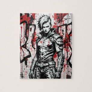 Cyberpunk Warrior Graffiti - Puzzel