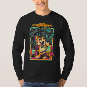 Cyberpuppy Cyborg Corgi Science Fictie Futuristisc T-shirt