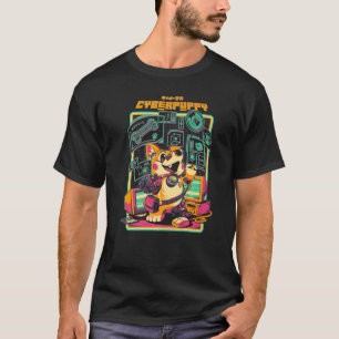 Cyberpuppy Cyborg Corgi Sciencefiction Futuristisc T-shirt