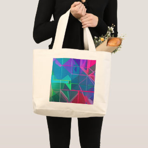 Cyberrooster: een spectrum van licht grote tote bag