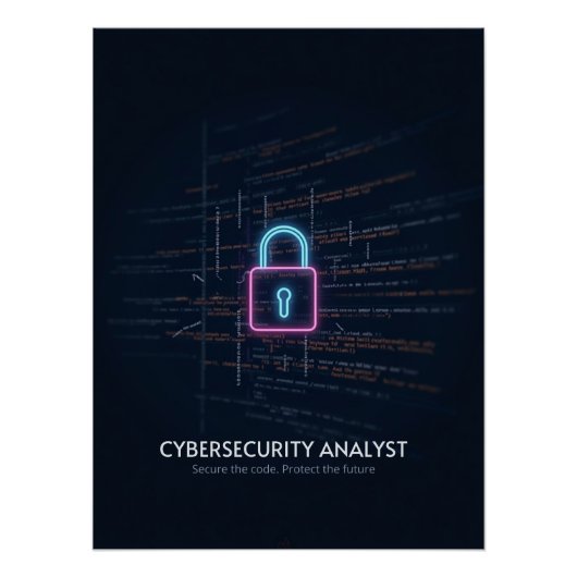 Cybersecurity Analyst – Beveilig de code Perfect Poster (Voorkant)