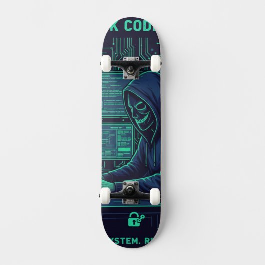 Cybersecurity Ethische Hacker Codeer Tech Professi Skateboard (Voorkant)