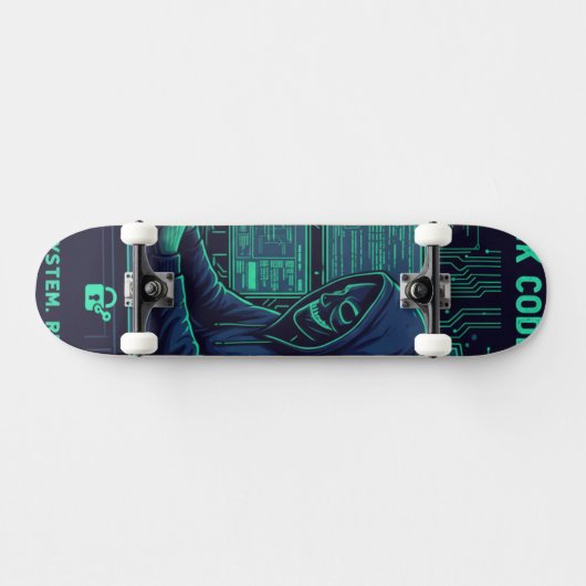Cybersecurity Ethische Hacker Codeer Tech Professi Skateboard (Horizontaal)