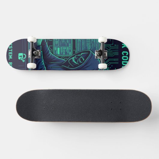 Cybersecurity Ethische Hacker Codeer Tech Professi Skateboard (Horizontaal)