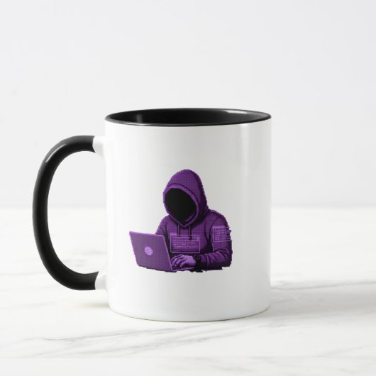 Cybersecurity Hacker Codeert in Hoodie Heren Grafi Mok (Links)