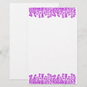 Cybertuin - Paars Briefpapier (Voorkant / Achterkant)