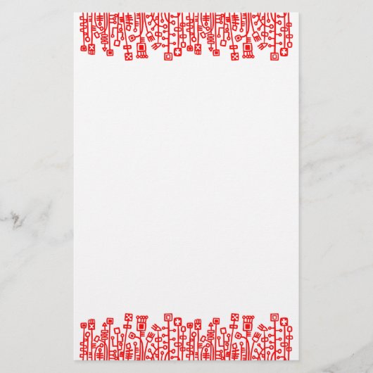 Cybertuin - Rood Briefpapier (Voorkant)