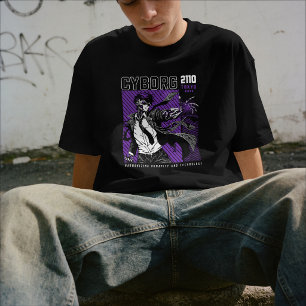 Cyborg 2110 Tokio Japan   Futuristische Anime Tech T-shirt
