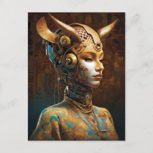 Cyborg Antelope Woman Robot Science Fiction Briefkaart