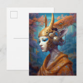 Cyborg Antelope Woman Robot Science Fiction Briefkaart (Voorkant / Achterkant)