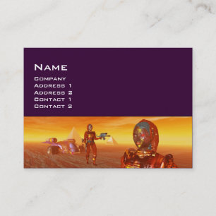 CYBORG ARES IN DESERT OF HYPERION Science Fiction Visitekaartje