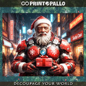 Cyborg Black Santa Claus in het kerstpantser Tissuepapier