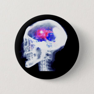 Cyborg Brain Ronde Button 5,7 Cm