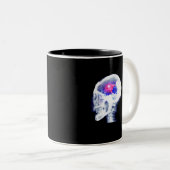 Cyborg Brain Tweekleurige Koffiemok (Voorkant rechts)