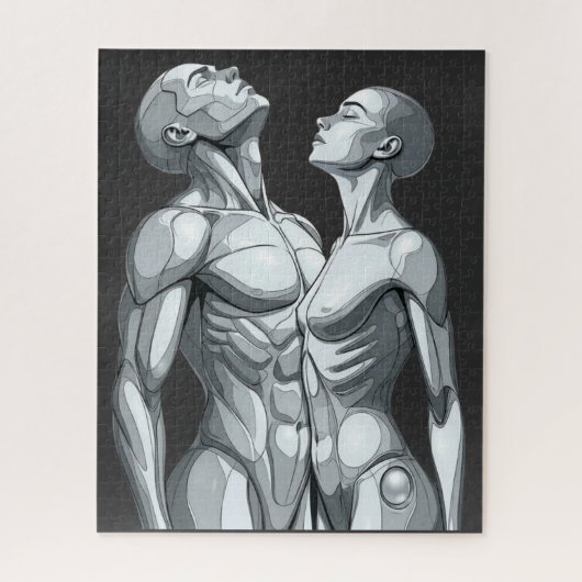 Cyborg Couple Futuristic Jigsaw Puzzle (Vertical)
