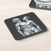 Cyborg Couple Square Hard Plastic Coasters Bier Onderzetter (Linkerzijde)